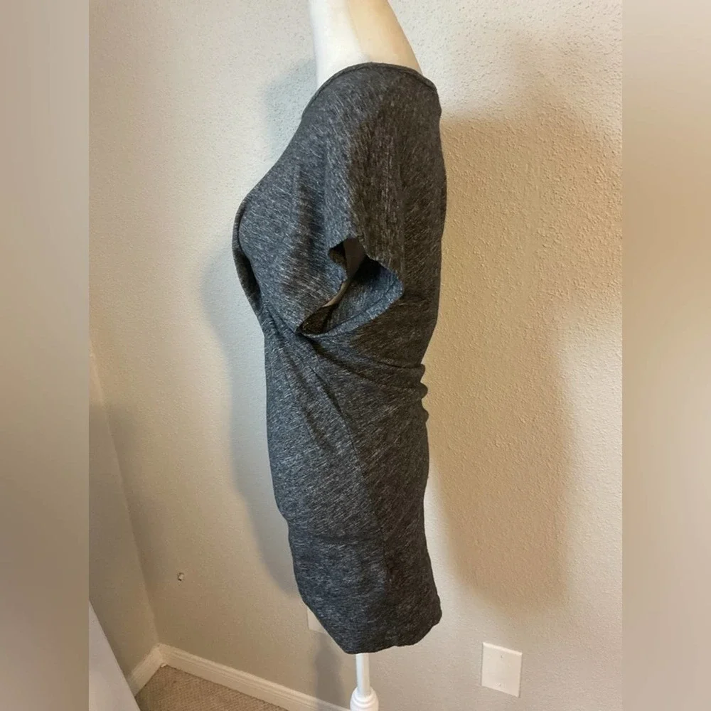Iro Loretta Gray Knit Front Twist Mini Dress Size Small
